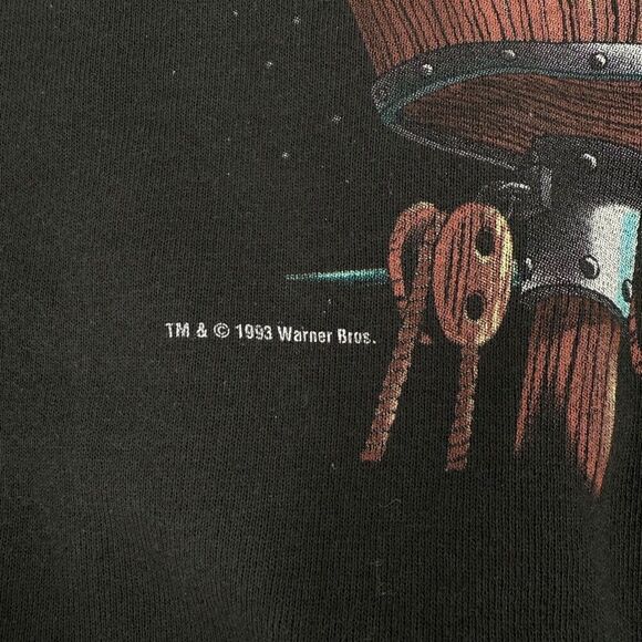 Vintage Fruit of the Loom 1993 LA Raiders x Taz Looney Tunes Sweatshirt Black XL - Picture 5 of 10